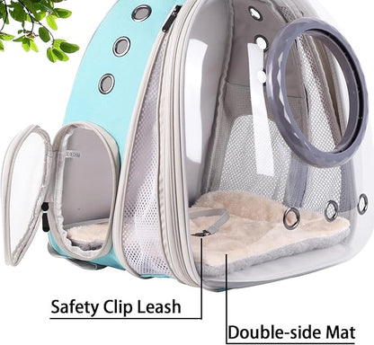 Large Cat Backpack Carrier, 20 Pounds Cat Carry Bookbag, Space Capsule Astronaut Clear Bubble Front Extension to Transport Small Puppy Bunny