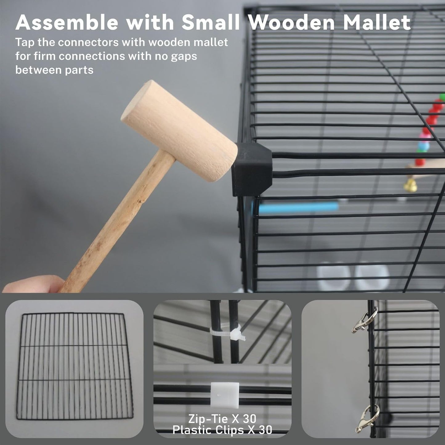 Big Flight Bird Cage, Black Parakeet Cages with Rolling Stand & Wheels, Wide Birdcage for Parrots Cockatiels Conure Budgie Canary Finch Lovebird