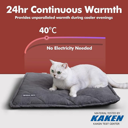 Mora Pets Self Heating Cat Bed Self Warming Pet Bed Ultra Warm Thermal Dog Bed Mat 36x24 Inches with Removable Cover Outdoor Indoor for Cats and Small Medium Dogs Machine Washable