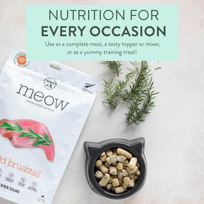 The New Zealand Natural Pet Food Co Meow Freeze Dried Cat Food - Wild Brushtail Recipe, High Protein Treats, Meals & Toppers,Dry Cat Food,1.76 oz