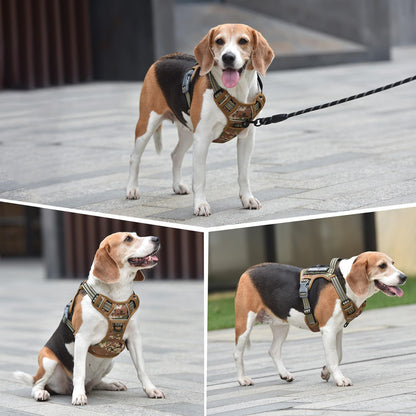 PET MARVEL Tactical Dog Harness for Small Size, No Pull Military Dog Vest with Easy Control Handle, Molle Hoop & Loop, Adjustable Reflective Reinforced Stich for Walking Training, Camouflage