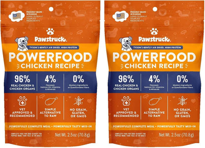 Pawstruck Air Dried Dog Food with Real Chicken, Grain Free, Made in USA, Non-GMO, Vet Recommended, High Protein Limited Ingredient Full-Feed, All Breeds & Ages, 2.5oz Trial Bag (Pack of 2)