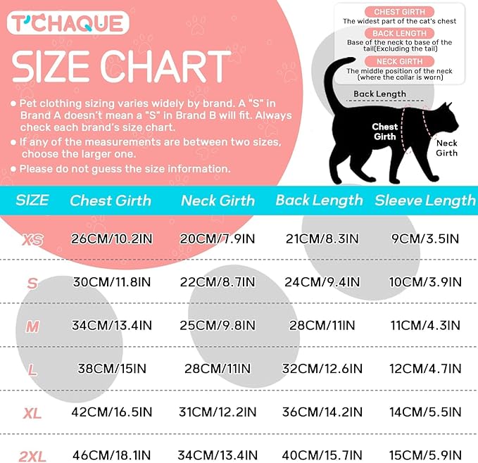 T'CHAQUE Sticky Hair Cat Onesie - Soft Long Sleeve Cat Pajamas, Anti-Shedding,Surgery Recovery Suit, Wound Protection & Preventing Licking, Kitten Sweaters for Male Female, Darkgray-S