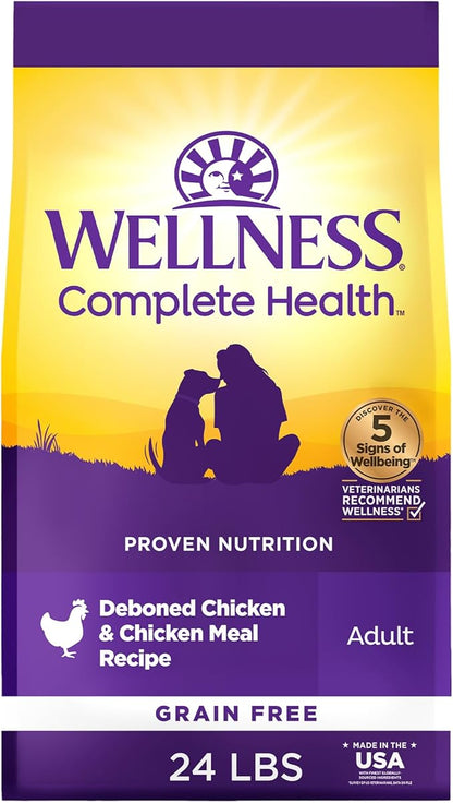 Wellness Natural Pet Food Complete Health Natural Grain Free Dry Dog Food, Chicken, 24-Pound Bag