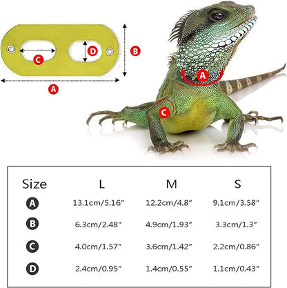 AIITLE Bearded Dragon Leash & Harness 3-Size Pack (S/M/L) - Adjustable, Soft Leather Reptile Harness for Geckos, Lizards, Chameleons, Ferrets, Hamsters, Yellow