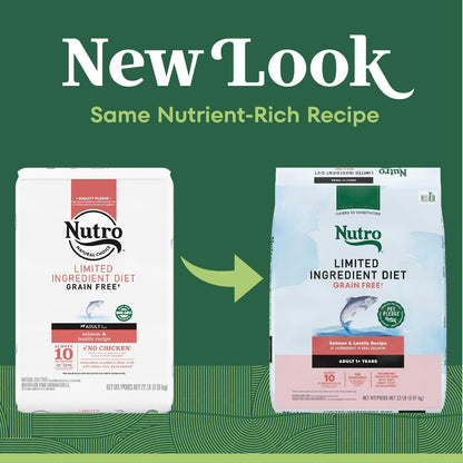 Nutro Limited Ingredient Diet Dry Dog Food, Salmon & Lentils Recipe, 22 lbs.