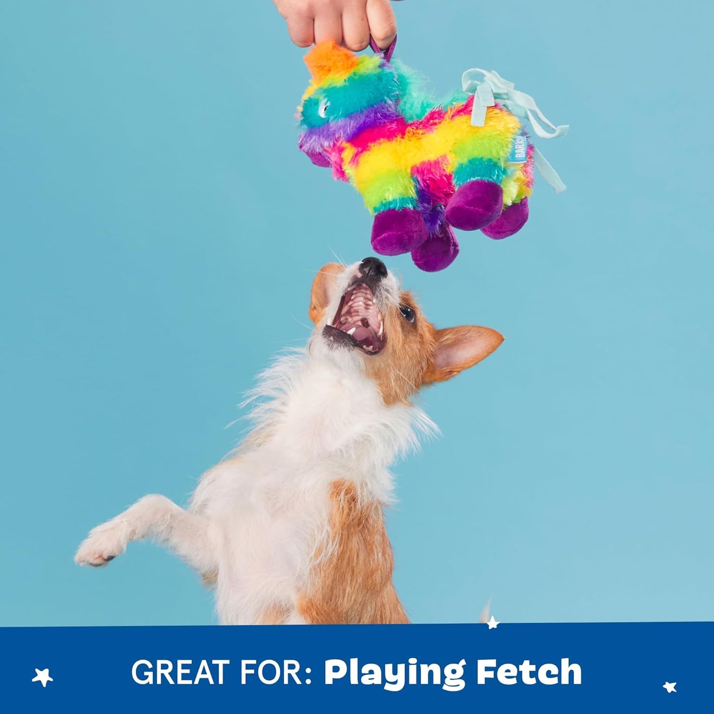 Barkbox Full O’ Fluff Piñata Plush Dog Toy – Squeaky and Crinkle Plush Dog Toy Packed with Fluff for Chewers and Playful Puppies – Small Dog