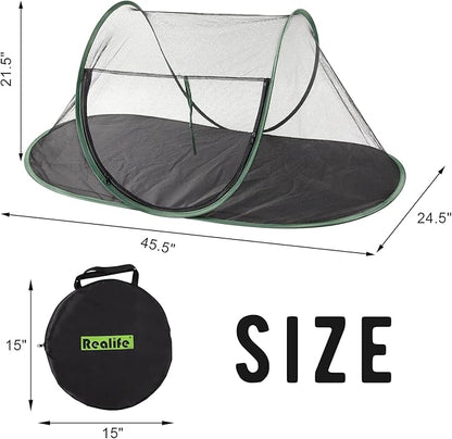 Outdoor Cat Enclosures, Portable Cat Tent for Bearded Dragon, Dogs and Small Animals, Cat Outdoor Tent with Foldable Bag(Dark Green)