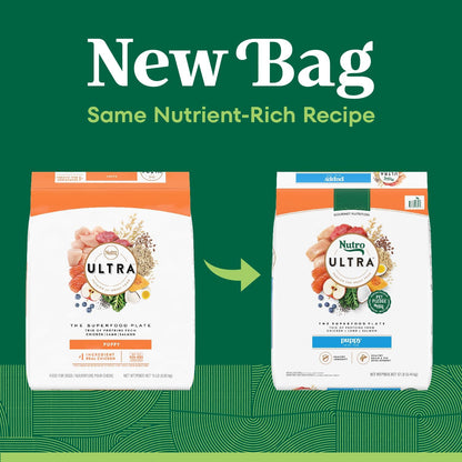 Nutro Ultra High Protein Dry Puppy Food, Trio of Proteins from Chicken, Lamb and Salmon, 12 lb Bag