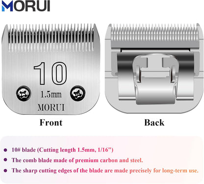 10 Cut Length 1/16"(1.5mm) Detachable Pet Dog Clipper Blades UltraEdge Series Clipper Blades for Dog Grooming Compatible with Most Andis,Oster A5 Wahl KM Series Clippers
