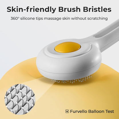 Self Cleaning Slicker Cat & Dog Brush - Skin Friendly Shedding Grooming Tool for Pets, Pet Supplies Accessories, Deshedding Comb for Short Long Haired Kittens, Massage Function to Removes Loose Fur
