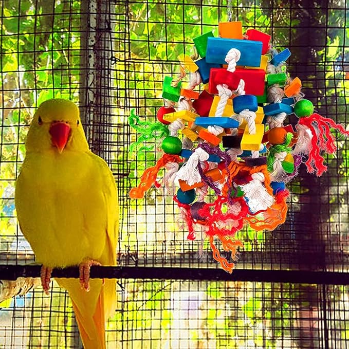 YUEPET 4 Pack Bird Shredder Toys Small Parrot Chewing Toys Parrot Cage Foraging Hanging Toy for Small Bird Parakeets Parrotlets Lovebirds Cockatiels