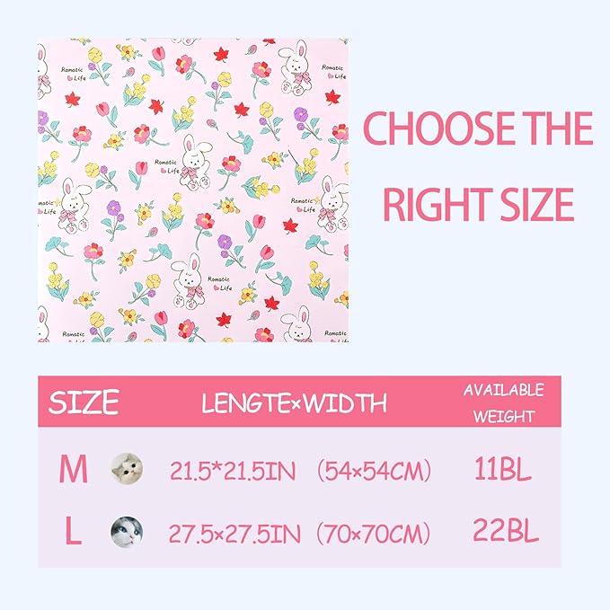 Cat Swaddle Wrap, PurrfectWrap - Soft Breathable Pink Cat Wrapping Blanket for Calming Anxious Cats, Grooming, Nail Trimming and Cuddling (27.6inch (Within 15lbs))