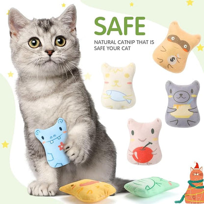 Gejoy 20 Pieces Catnip Toys for Indoor Cat Plush Kitten Cat Chew Toys Catnip Kitten Entertaining Interactive Dolls(Charming)