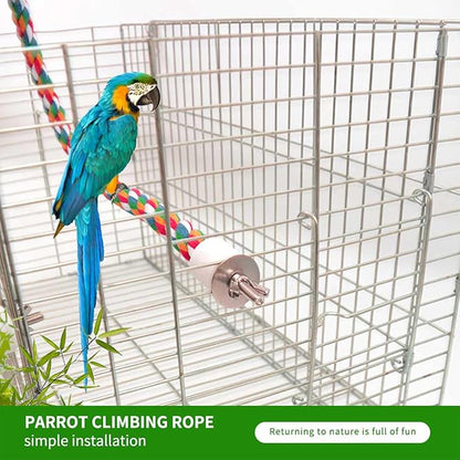 31.5-Inch × 0.8-Inch Diameter Nipple Style Bird Rope Perch, Bird cage Accessories, Rope perches for Conures,Parrots,Cockatiel,Lovebird,Budgerigar,Parakeet perches Birds Standing Pole