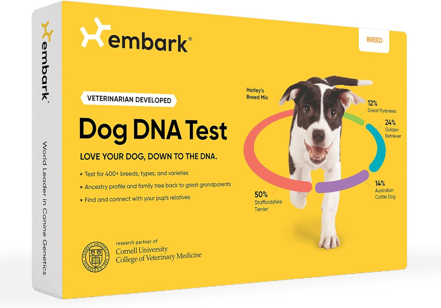 Embark Breed Identification Kit - Most Accurate Dog DNA Testing Kit - 99% Breed Ancestry Accuracy for Mixed Breed Dogs - Plus Relative Finder & Family Tree