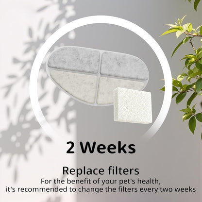 6 Packs Dog Water Filter Replacement, Feelneedy Cat Fountain Filters for (FN-W05) 7L/1.8Gal Dog Water Bowl Dispenser, Apetdola Cat Water Fountain (FP30)