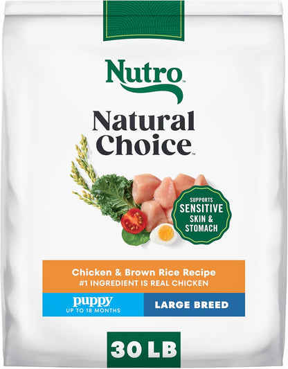 Nutro Natural Choice Chicken & Brown Rice Large Breed Puppy Food Dry Recipe, 30 lb. Bag