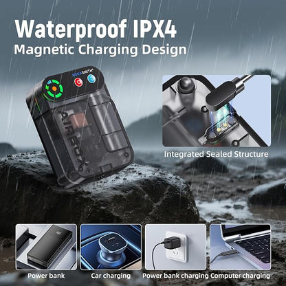 Live Bait Aerator,Ultra-Long Battery Life,Rechargeable Aquarium Air Pump 4w/64GPH(3000mAh Dual Hole) IPX4 Magnetic Charging Design,Suitable for Fishing Enthusiasts,with Hose and Stone