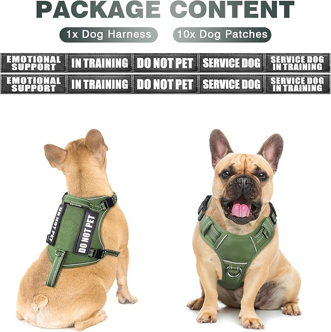 WINSEE Tactical Dog Harness, No Pull Dog Harness for Medium Large Dogs with Handle & Molle, Military Service Dog Vest Harness in Training Pet Harness for Small Dogs