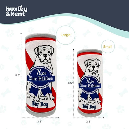 Huxley & Kent Funny Dog Toy w/Squeaker – Power Plush Squeaky Dog Toys for Small, Medium & Large Dogs – Soft Stuffed Animal for Indoor Play & Fetch - Pups Blue Ribbon, Large