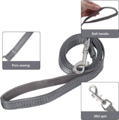 YIMEIS Dog Harness and Leash Set, No Pull Soft Mesh Pet Harness, Reflective Adjustable Puppy Vest for Small Medium Large Dogs, Cats (Gray, Medium (Pack of 1)