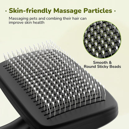 Pecute Self-Cleaning Slicker Brush for Dogs, Cats, Lightweight Dog Brush for Shedding Massaging Grooming, Cat Brush Gently Removes Loose Fur Undercoat for Dogs Cats Rabbits of All Hair Types