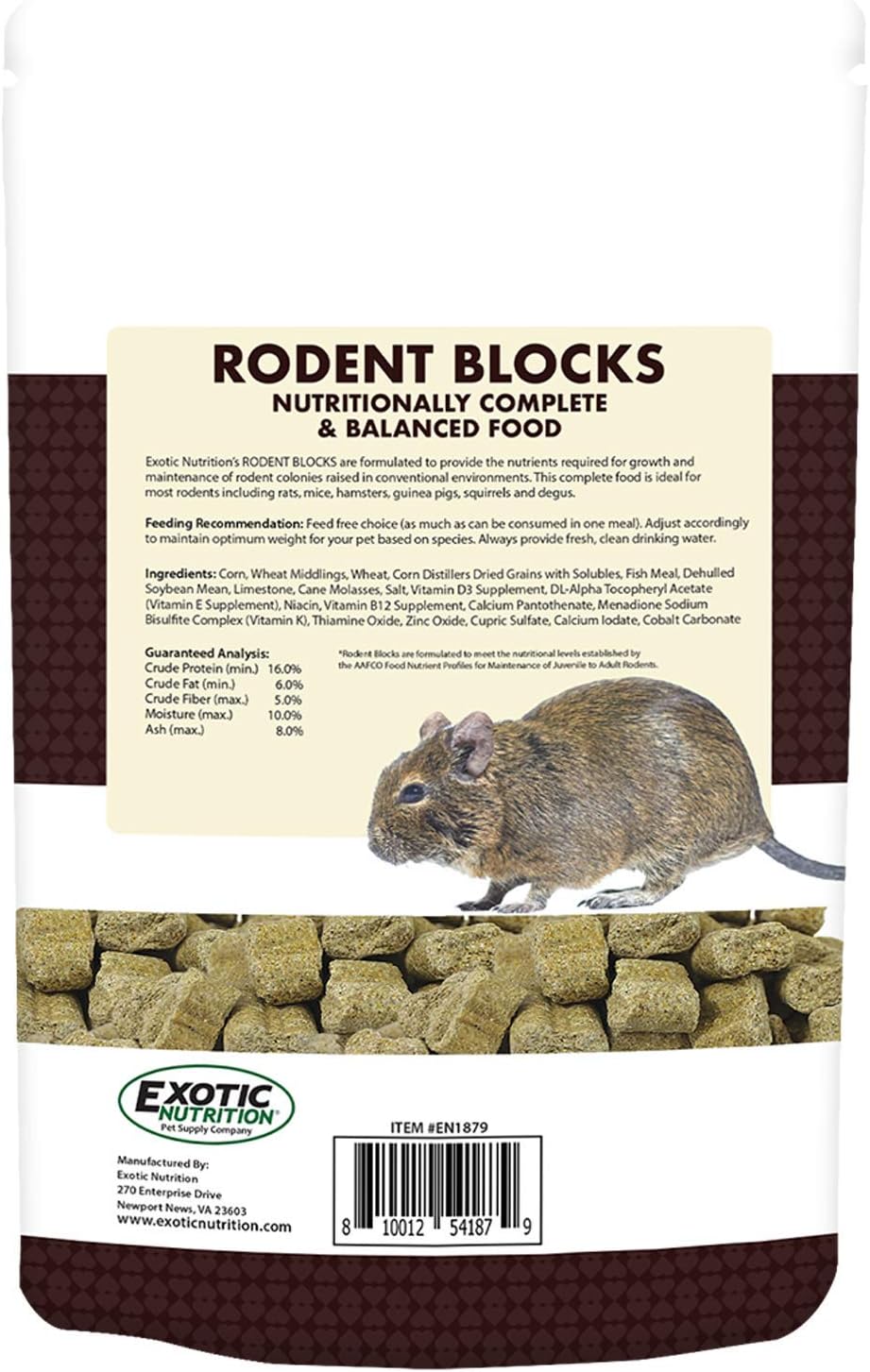 Rodent Blocks - Nutritional Rodent Food - for Rats, Mice, Squirrels, Degus (3 lb.)