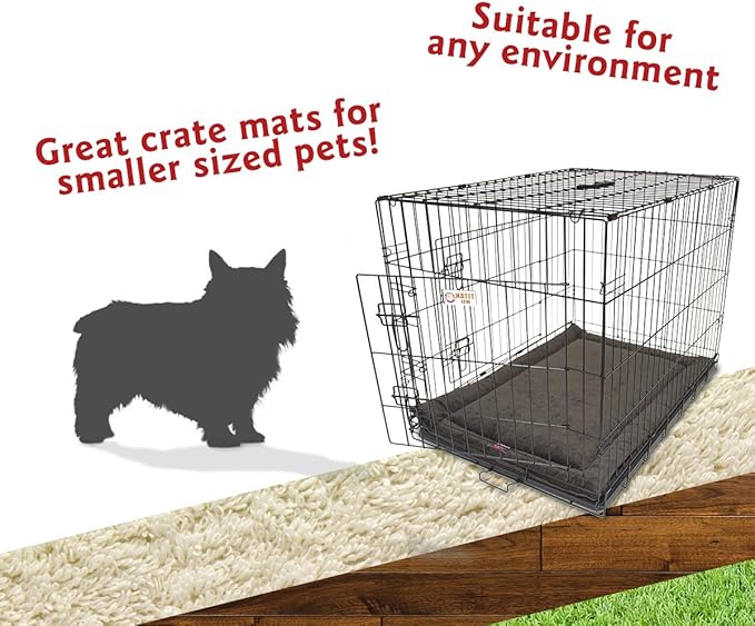 Majestic Pet Dog Crate Mat - Machine Washable Soft Plush Pet Bed Pad for Crates & Kennels, USA Crafted, 24"x18" Villa Storm