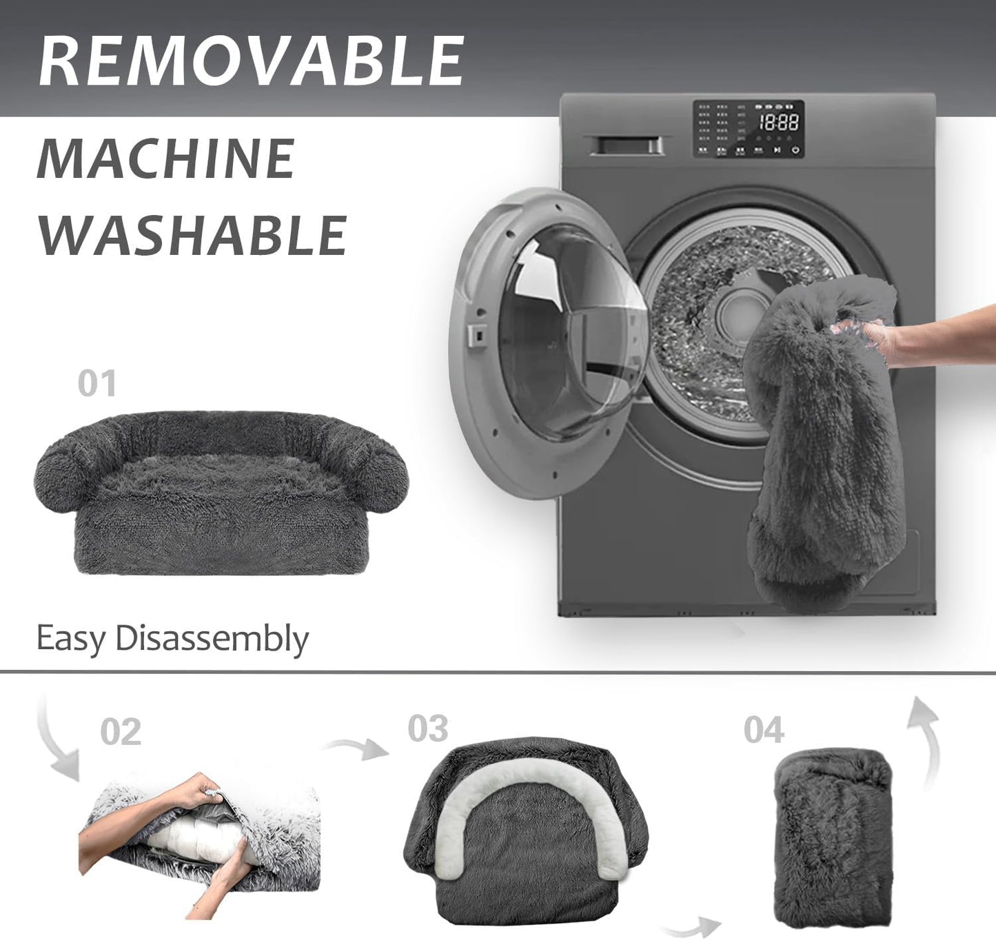 Tinaco Luxurious Calming Dogs/Cats Bed Mats, Dog Pad Washable Removable Couch Cover, Plush Long Fur Mat for Pets, Waterproof Lining, Perfect for Small, Medium and Large Dogs and Cats (Beige, 53"x39")