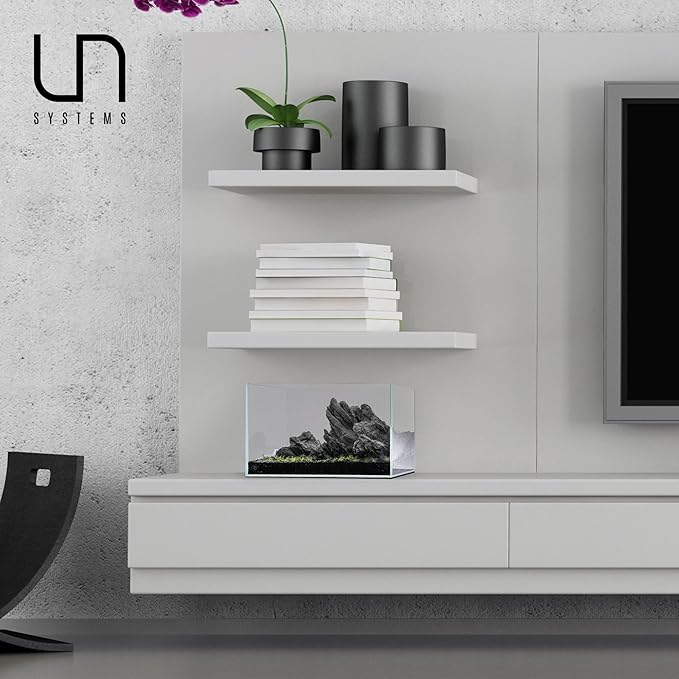 Ultum Nature Systems Ultra Clear Rimless Aquarium - Low Iron Glass Fish Tank with 45° Mitered Edges, 5mm-12mm Thick, Leveling Mat Included (3N, Nano, 3 Gallon)