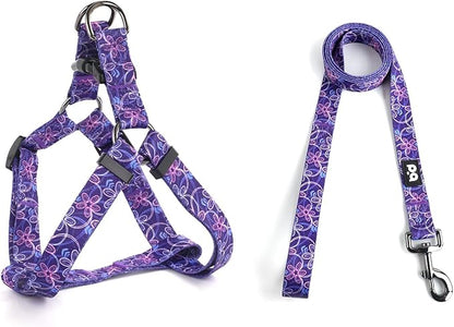 QQPETS Dog Harness Leash Set Adjustable Heavy Duty No Pull Halter Harnesses for Small Medium Large Breed Dogs Back Clip Anti-Twist Perfect for Walking