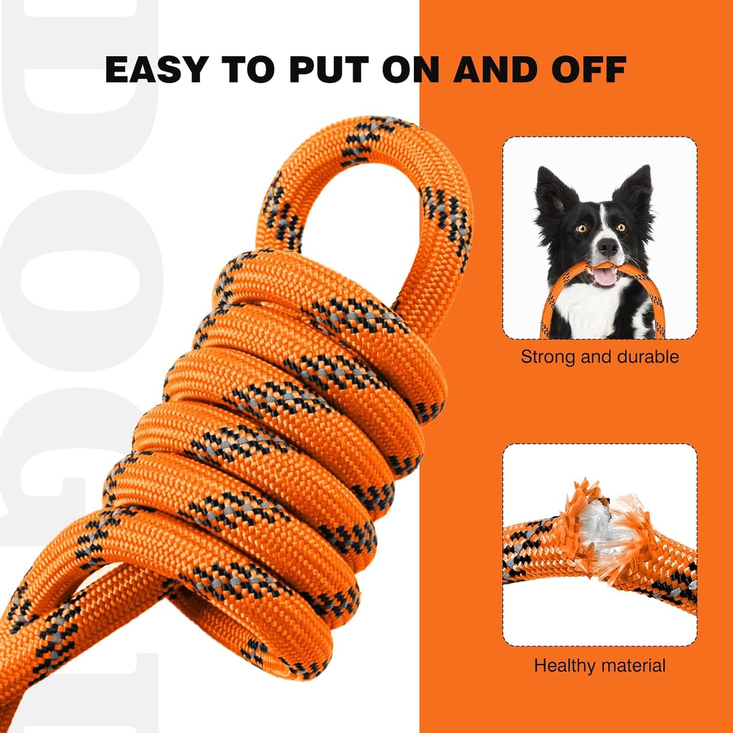 lynxking Slip Lead Dog Leash Reflective, Heavy Duty Comfortable Strong Rope for Large Medium Small Dogs No Pull Pet Training (Orange, 2PCS Large 1/2in x 6ft)