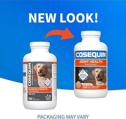 Nutramax Cosequin for Dogs Joint Health Supplement, Contains Glucosamine for Dogs, Plus Chondroitin and MSM, Supports Healthy Joints, Chewable Tablets, 250 Count