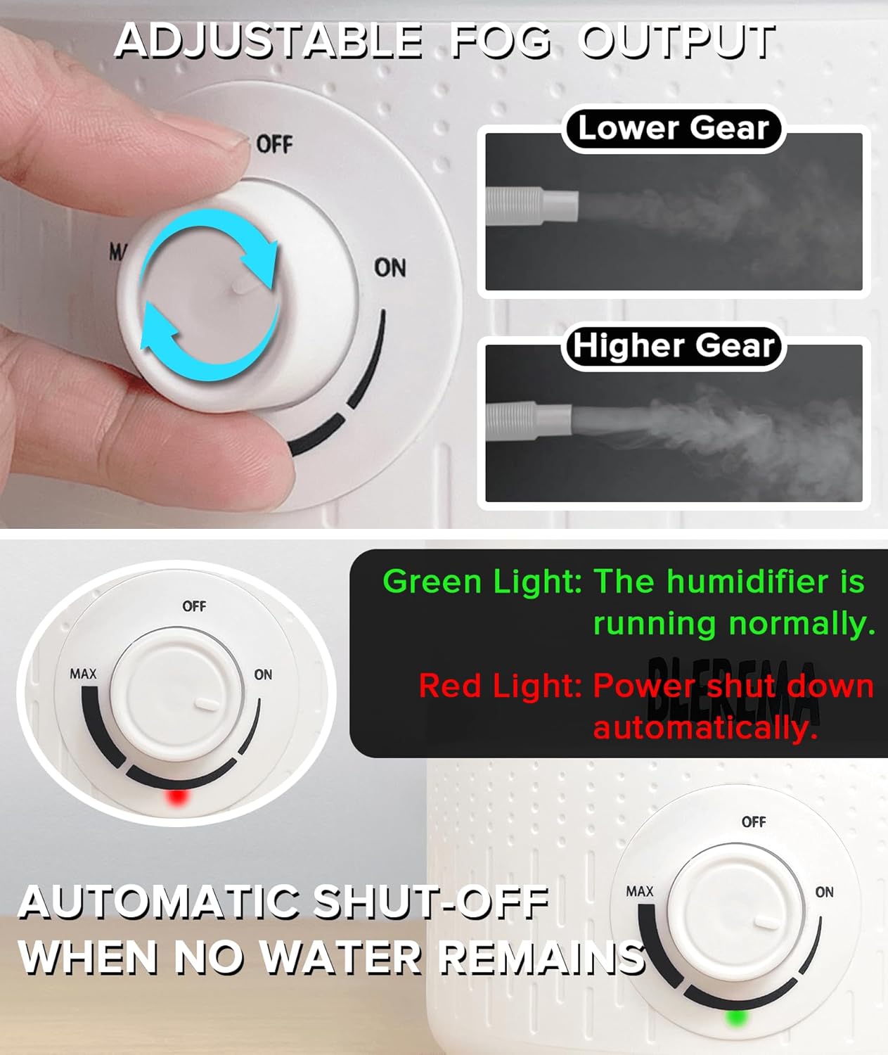 No Leak Reptile Fogger Humidifiers Mister for Reptile Tank, 3L Top-Fill Terrarium Humidifier with Hose - Ideal for Snakes, Tortoises, Chameleons, Ball Python and Hermit Crabs (Single/Dual Fog Output)