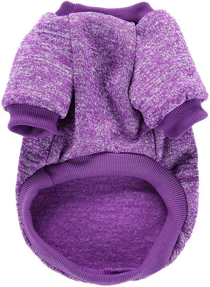Jecikelon Dog Clothes Dogs Sweater Soft Puppies Clothing Winter Puppy Sweaters Warm Outfit for Dogs Small XXS XS Cat Apparel (Purple, S)