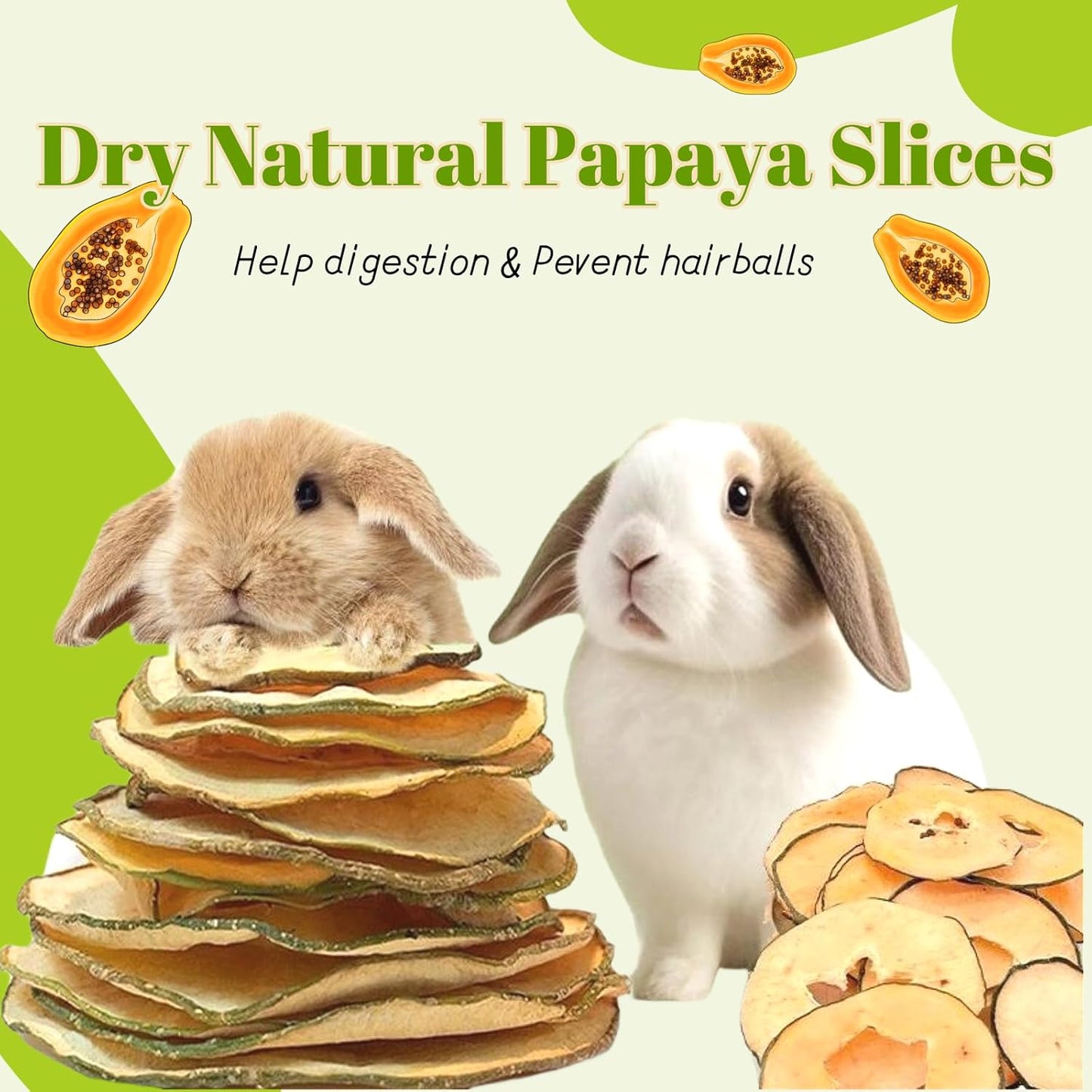 Hamiledyi Rabbit Treats Small Pets Chew Toys Bunnies Guinea Pigs Hamsters Chinchillas Rodents Dried Natural Mix Container Feeding Foraging Treats (9OZ)