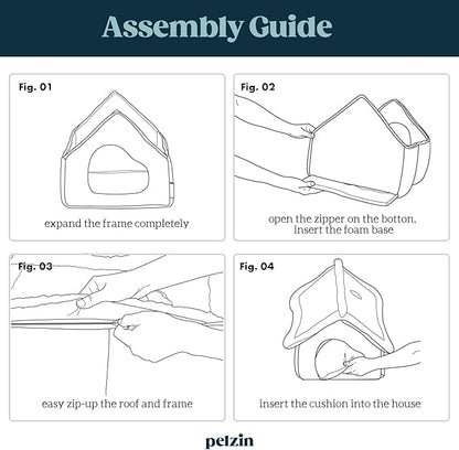 Cat Houses for Indoor Cats - Large Cat Cave Bed with Removable Support Foam and Washable 2-Side Mat - Covered Cat Bed for Cat Hideaway - Enclosed Cat Hideout for Kitten and Small Pet, Grey