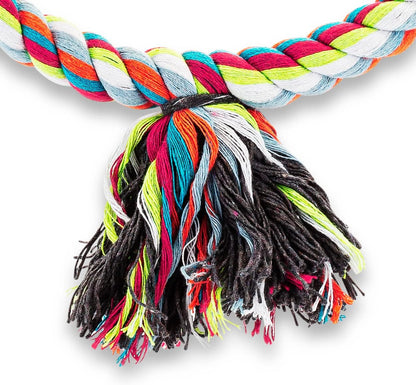 Spoiled Pet® Large Circle Cotton Bird Rope Swing Perch - Made with All Natural Materials - Safe to Climb and Chew - Great for African Grey Parrots, Cockatiels, Parakeets, and Cockatoos