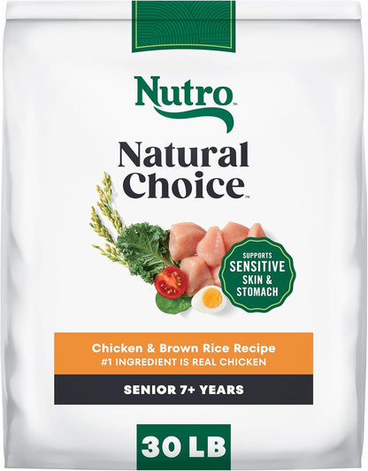 Nutro Natural Choice Chicken & Brown Rice Senior Dog Food Dry Recipe, 30 lb. Bag