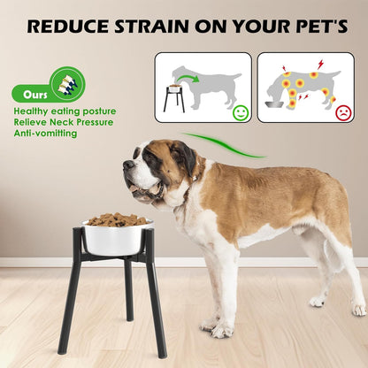 Dog Bowl Stand for Large Dogs, Adjustable Width 7-10.6" Elevated Dog Bowls，13.7in Tall Raised Food Water Stand, Single Holder, Bowl Not Included