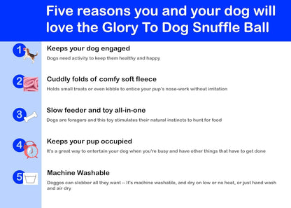 Glory To Dog Medium Breed Snuffle Interactive Foraging Dog Puzzle Ball Toy Pink Large