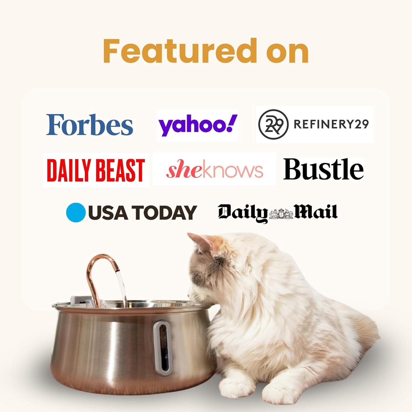 The KittySpout Stainless Steel Wireless Cat Water Fountain, 4L/108oz