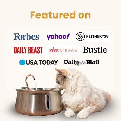 2.0 Large Capacity Stainless Steel Cat Water Fountain – 4L/135oz (Stainless Steel, 4L Corded)