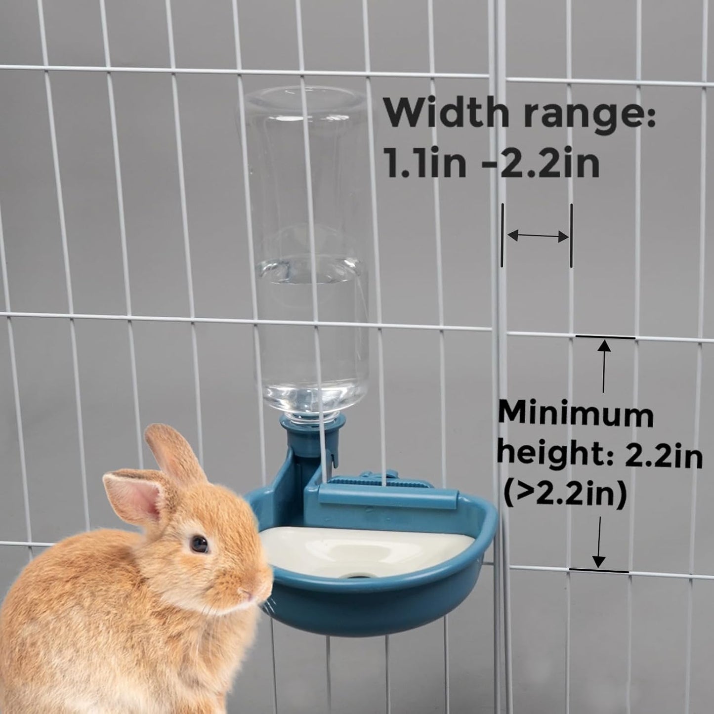 VANNON 23oz Pet Water Bottle, Gravity Dog Water Bowl Dispenser for Cage, Anti-Overflow Water Dispenser for Small Dogs, Cats, Rabbits and Other Small Animals, BPA Free, Blue