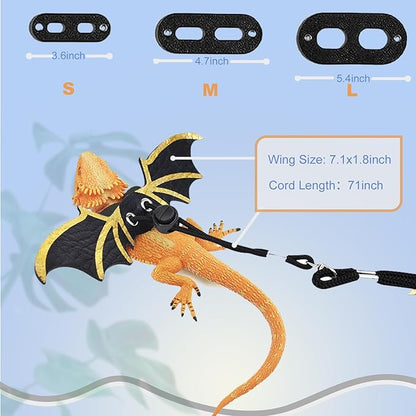 Bearded Dragon Carrier Set, Reptile Carrier Kit Includes Bearded Leash, Shark Costume, Bearded Dragon Harness Vest with Costume for Small Pets Travel
