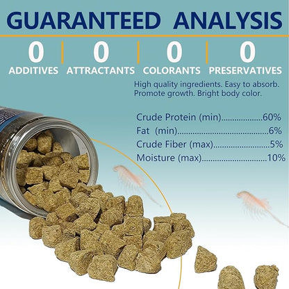 Freeze Dried Brine Shrimp Cubes 4.5 OZ, Brine Shrimp Freeze Dried Aquatic Foods for Tropical Fish Marine Fish and Aquatic Turtles.