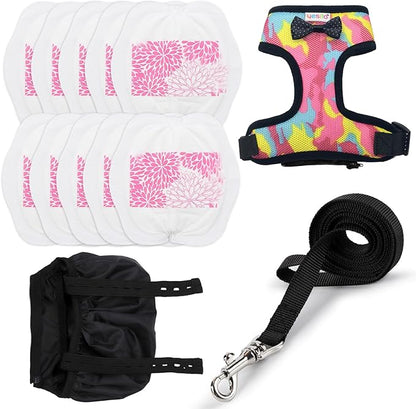 Chicken Harness Hen Camouflage Pink Size with 5.4foot Matching Leash – Adjustable Resilient Comfortable Breathable (Small Camouflage Pink)