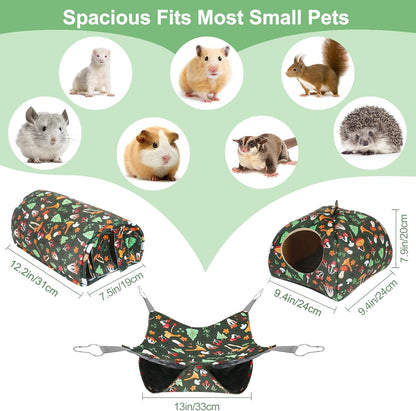 Ferret Hammock, Washable Rat Hammock,3 Pack Rat Cage Accessories,Soft Guinea Pig hammocks, Ferret Rats Chinchilla Bed, Hamster hammocks, Sugar Glider, Squirrel