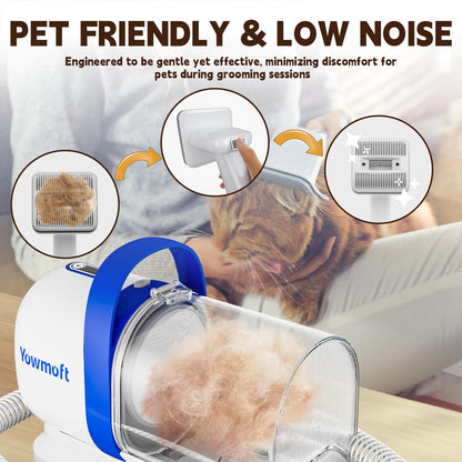 Dog Grooming Vacuum & Kit, 15 Pet Grooming Tools, Max 11 Kpa, 2 L Capacity, Pet Groomer for Dogs/Cats/Home
